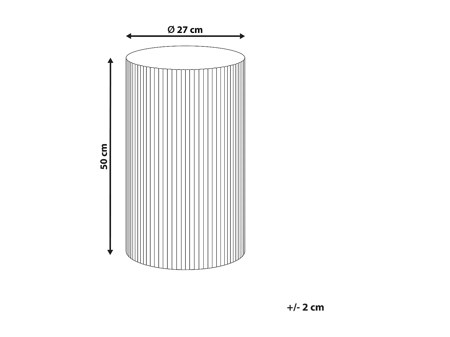 Beistelltisch MDF Platte Modernes geriffeltes Design ø 30 cm cremeweiß Claire