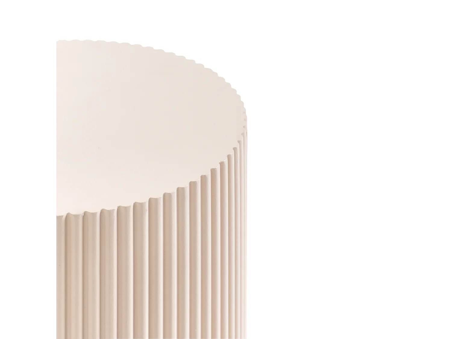 Beistelltisch MDF Platte Modernes geriffeltes Design ø 30 cm cremeweiß Claire