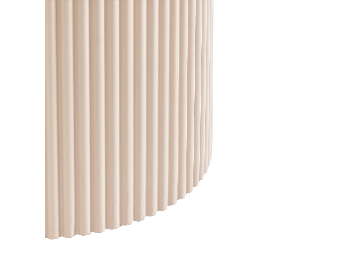 Beistelltisch MDF Platte Modernes geriffeltes Design ø 30 cm cremeweiß Claire