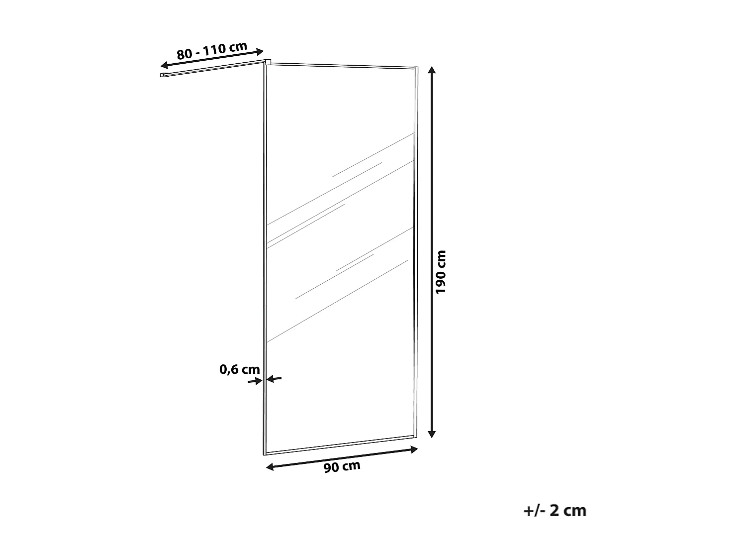 Parois de douche WASPAM 90 x 190 cm Noir