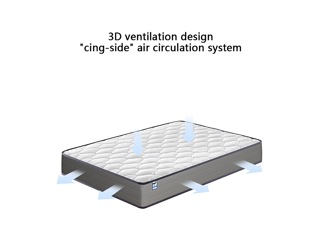 Set met springverenmatras + gestoffeerd bedframe 160 x 200 cm, dikte matras 20 cm