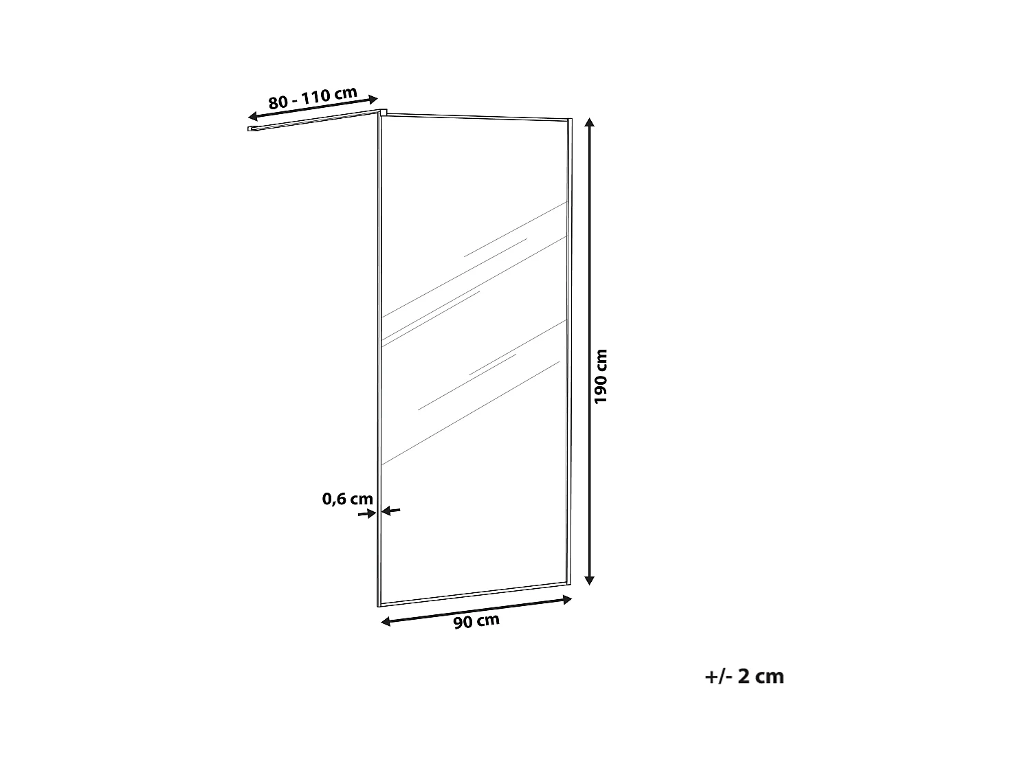 Parois de douche WASPAM 90 x 190 cm Doré