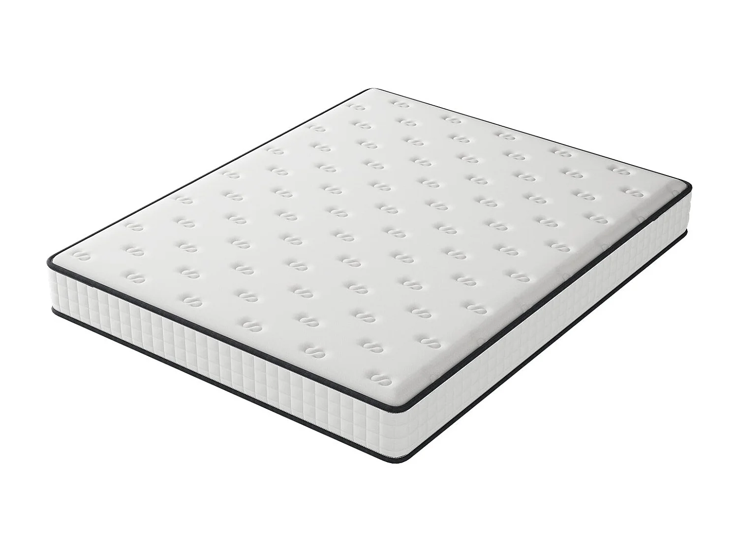 Ensemble Matelas en mousse + Cadre de lit Plateforme Capitonné 160x200cm, Epaisseur du Matelas 22cm