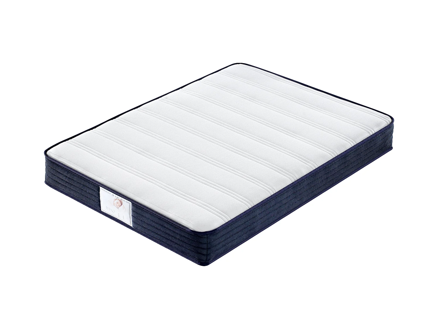 Ensemble Matelas à ressorts+ Lit Sommier Tapissier Déco 140x190cm, Epaisseur du Matelas 22cm