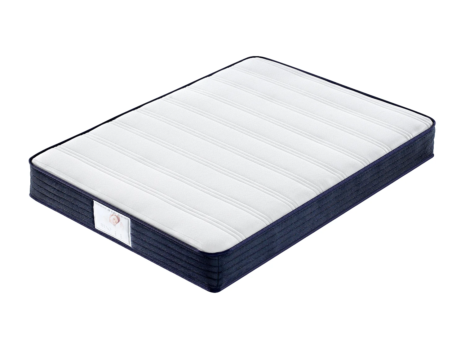 Ensemble Matelas à ressorts+ Lit Sommier Tapissier Déco 140x190cm, Epaisseur du Matelas 22cm