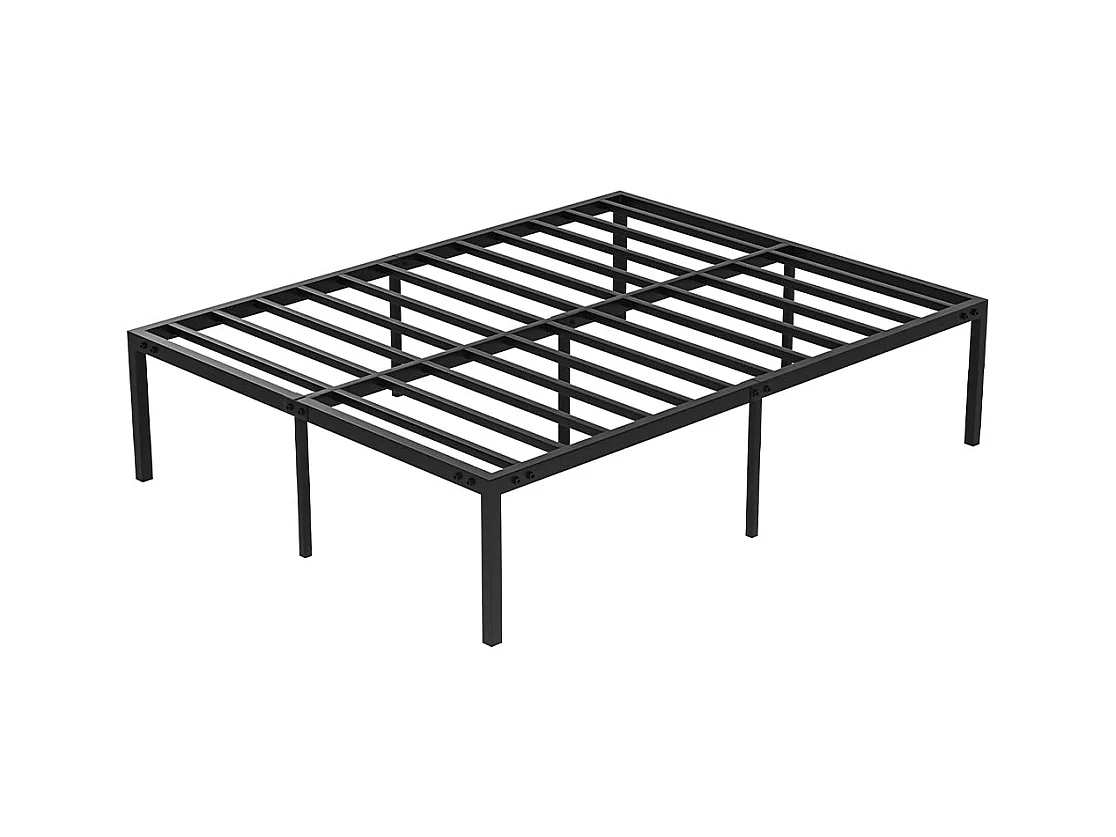 Ensemble Matelas en Mousse+ Cadre de lit en métal 160x200cm, Epaisseur du Matelas 18cm