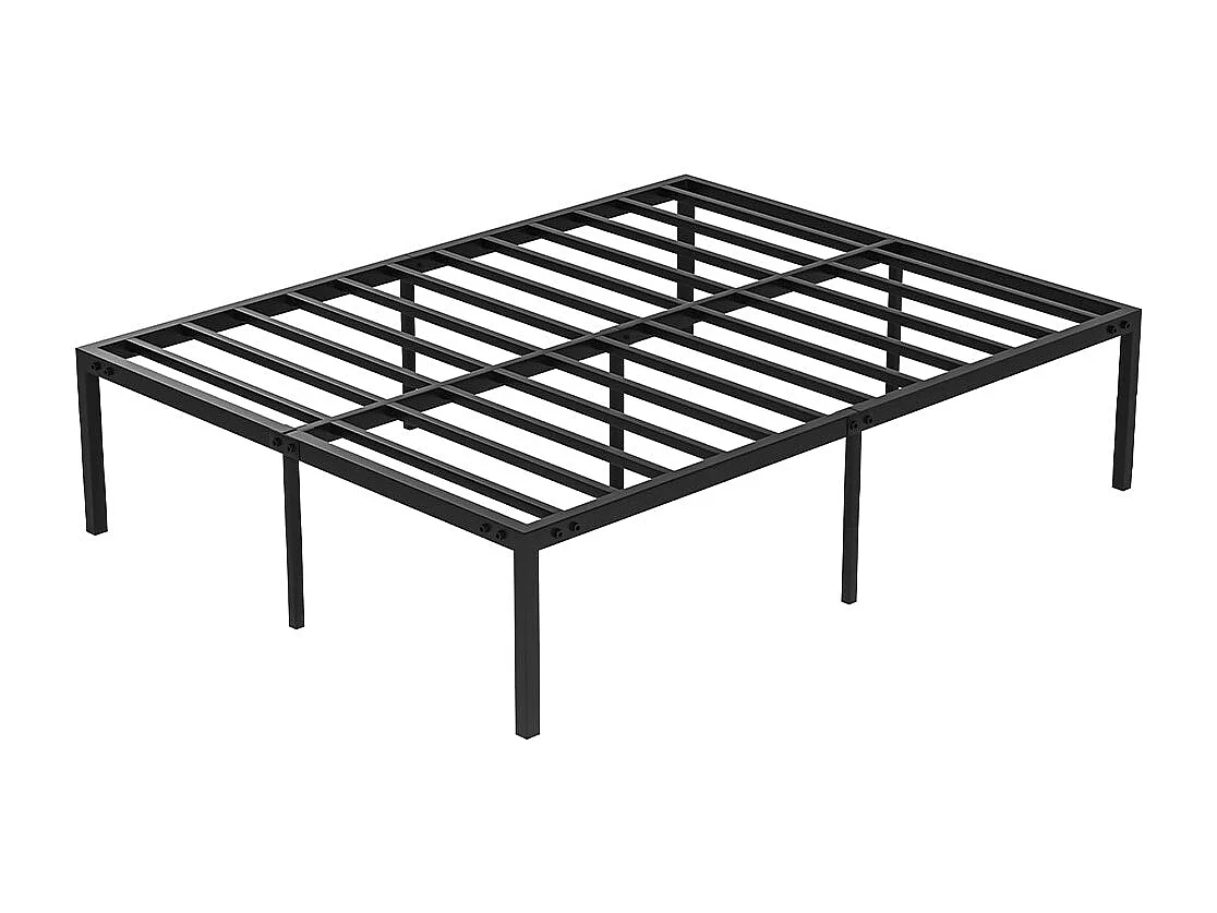 Ensemble Matelas en Mousse+ Cadre de lit en métal 160x200cm, Epaisseur du Matelas 18cm