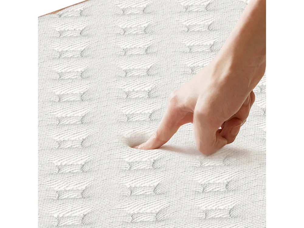Ensemble Matelas en Mousse+ Cadre de lit en métal 160x200cm, Epaisseur du Matelas 18cm