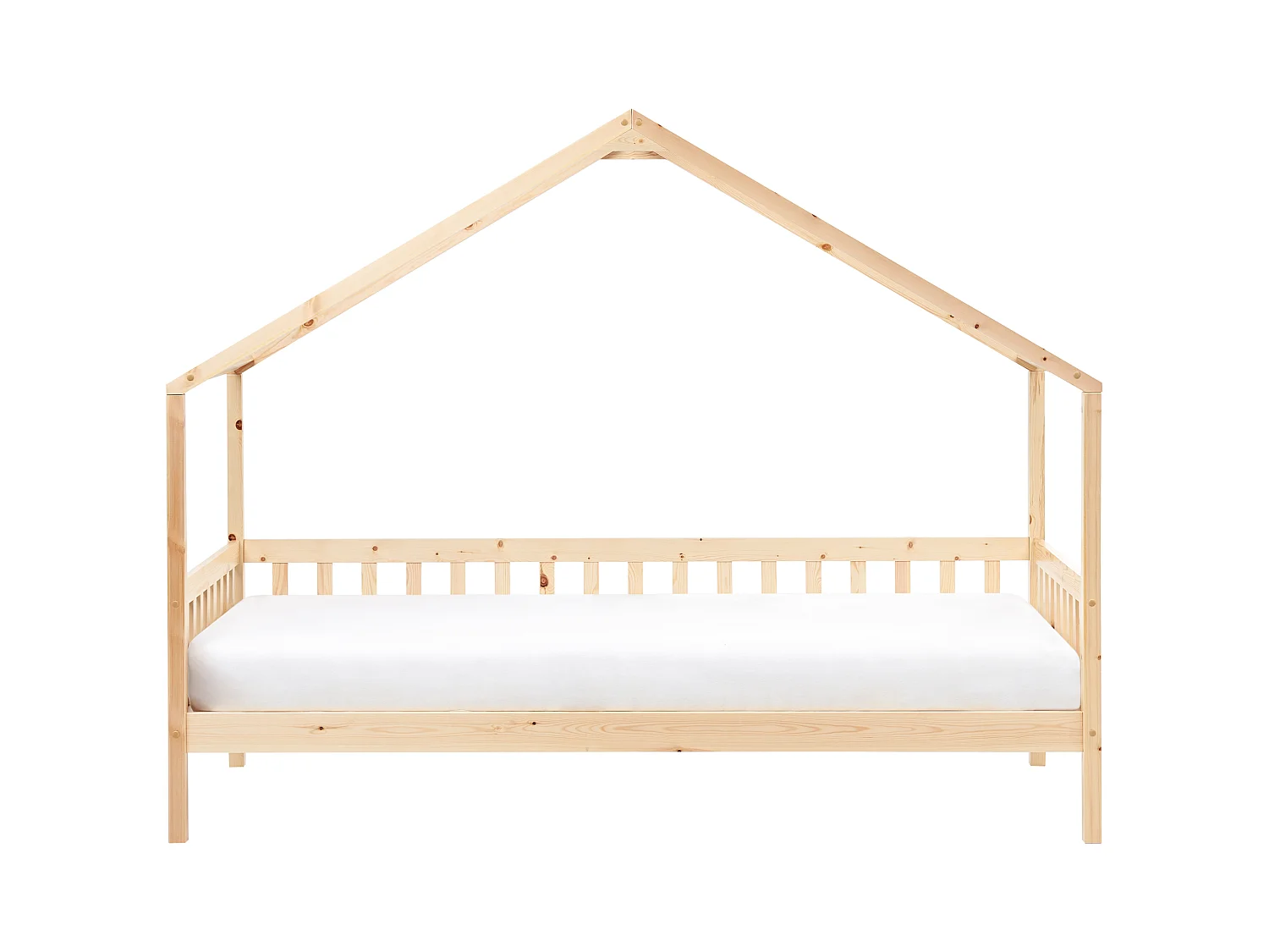 Lit en forme de maison pour enfant 90 x 200 cm en bois clair CHARRIN