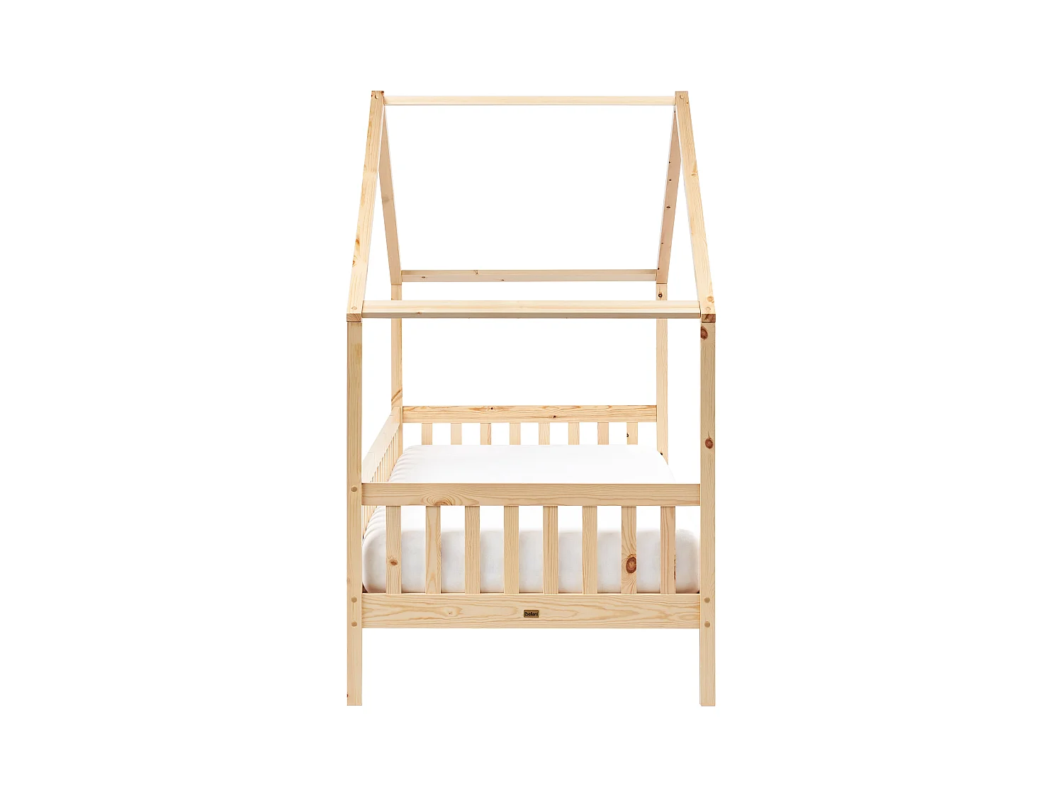 Lit en forme de maison pour enfant 90 x 200 cm en bois clair CHARRIN