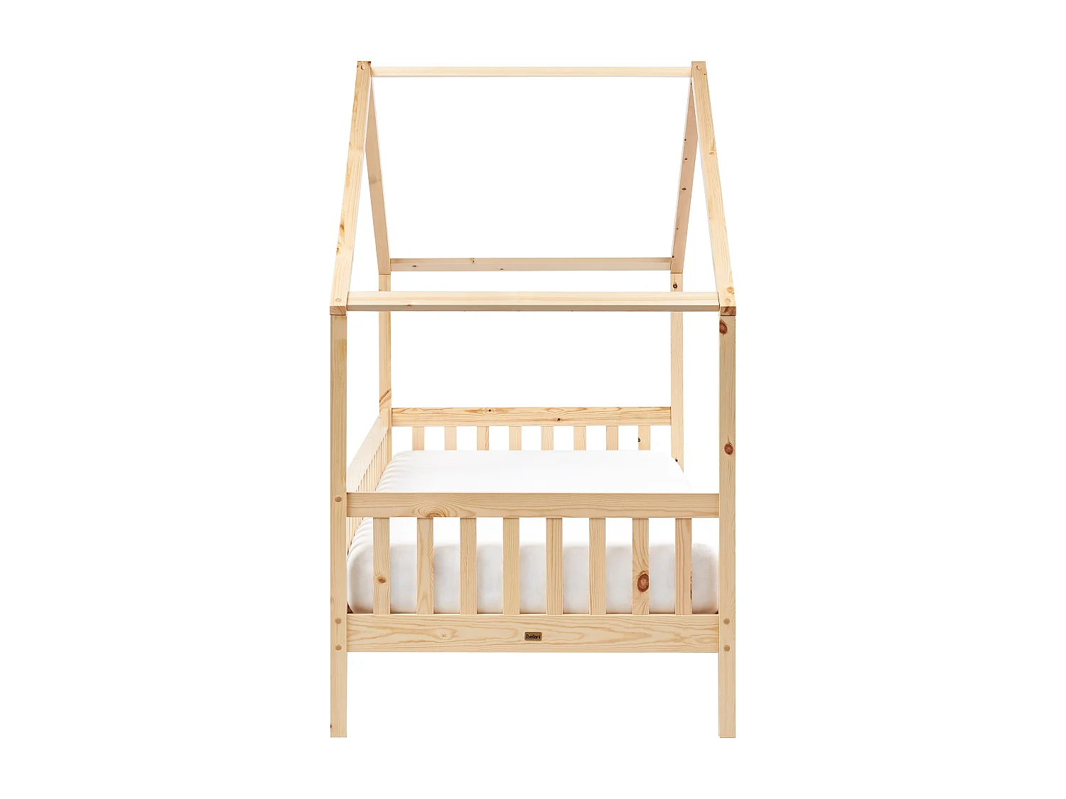 Lit en forme de maison pour enfant 90 x 200 cm en bois clair CHARRIN