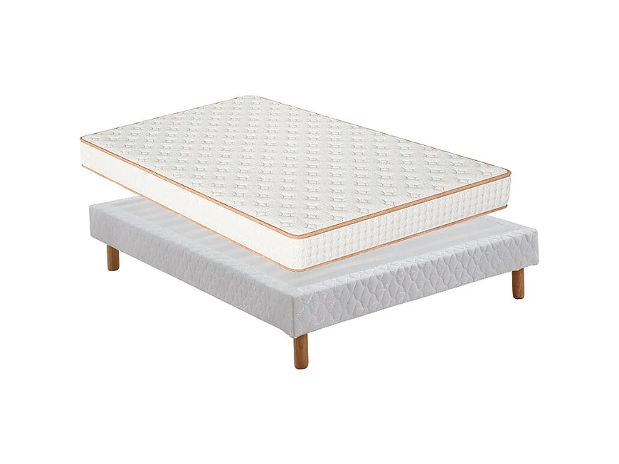 Ensemble Matelas en Mousse+ Lit Sommier Tapissier Déco 160x200cm, Epaisseur du Matelas 18cm