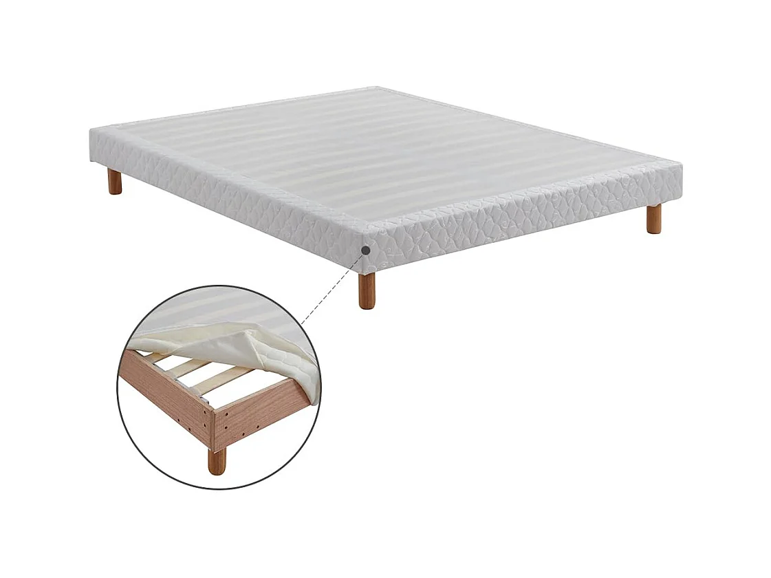 Ensemble Matelas en Mousse+ Lit Sommier Tapissier Déco 160x200cm, Epaisseur du Matelas 18cm