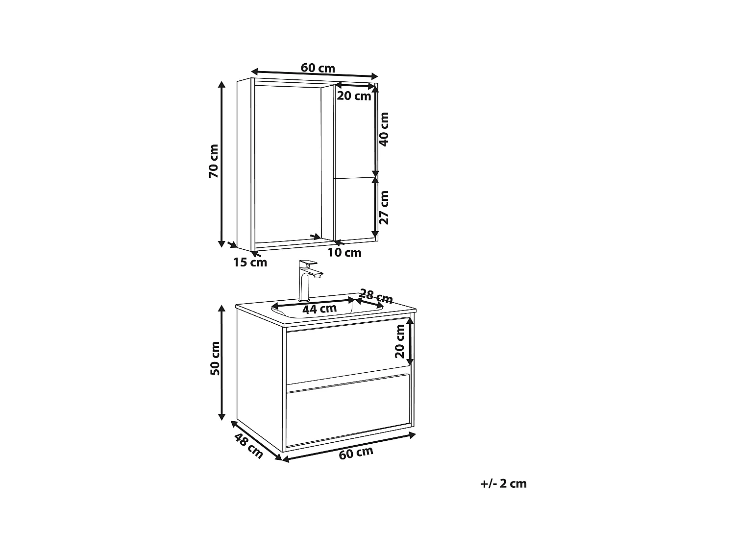 Ensemble de meubles de salle de bain TERUEL Gris