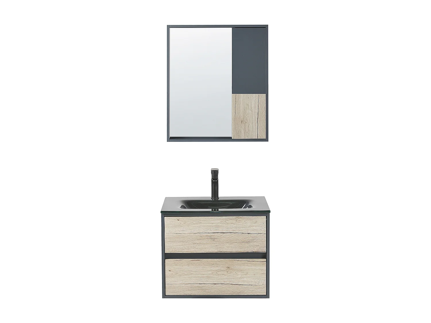 Conjunto de móveis de casa de banho TERUEL Cinzento