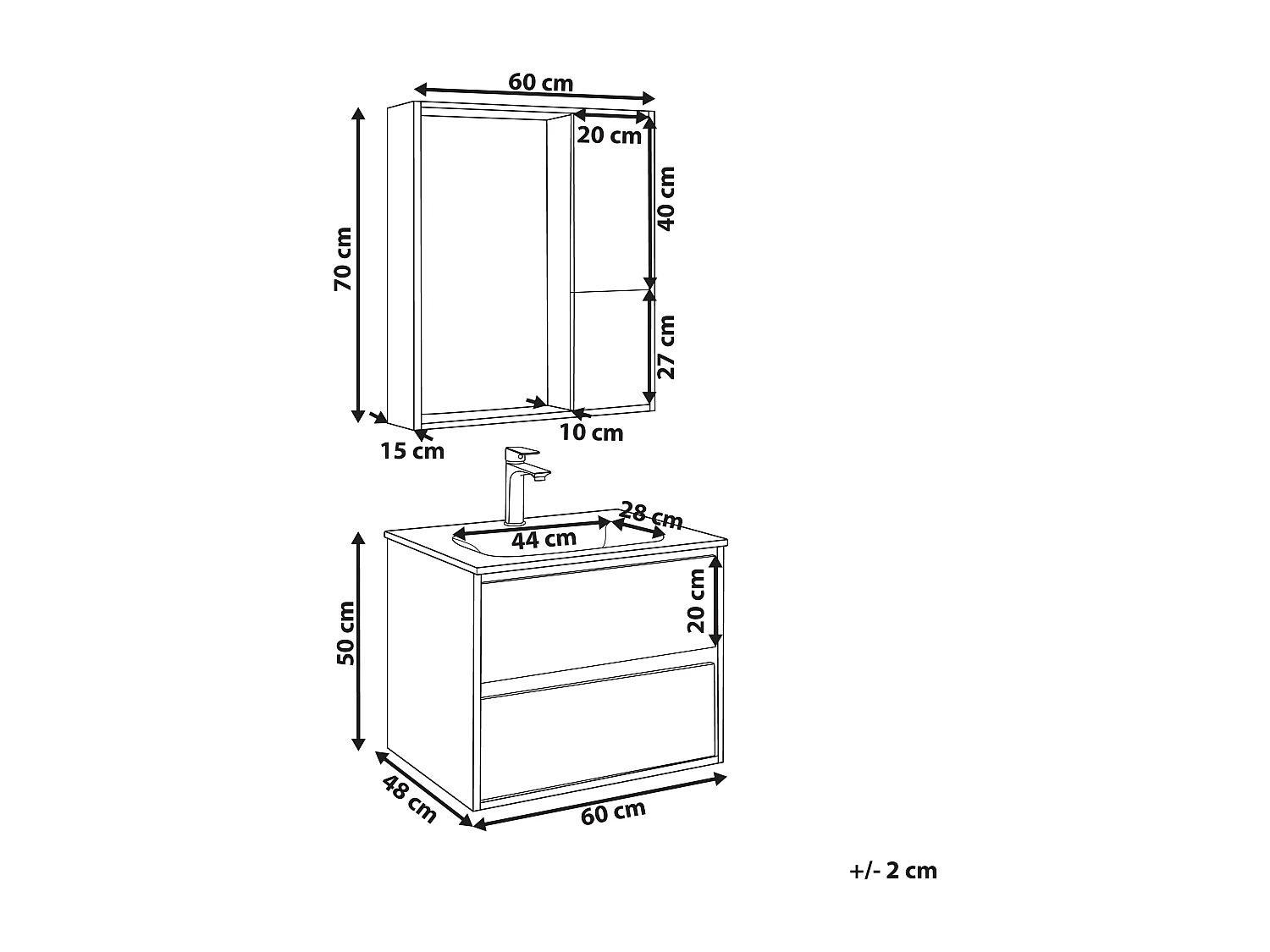 Ensemble de meubles de salle de bain TERUEL Gris