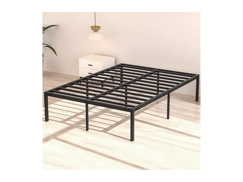 Ensemble Matelas en Mousse+ Cadre de lit en métal 160x200cm, Epaisseur du Matelas 22cm