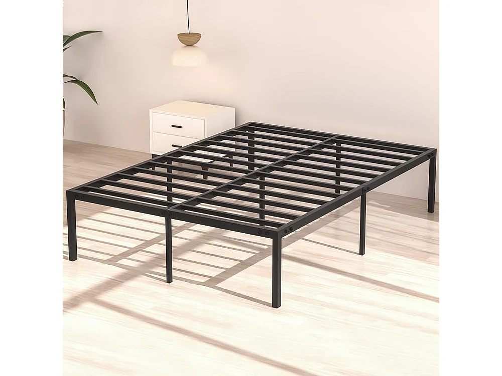 Ensemble Matelas en Mousse+ Cadre de lit en métal 160x200cm, Epaisseur du Matelas 22cm