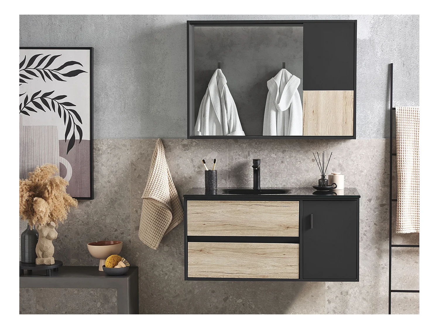 Ensemble de meubles de salle de bain TERUEL Noir