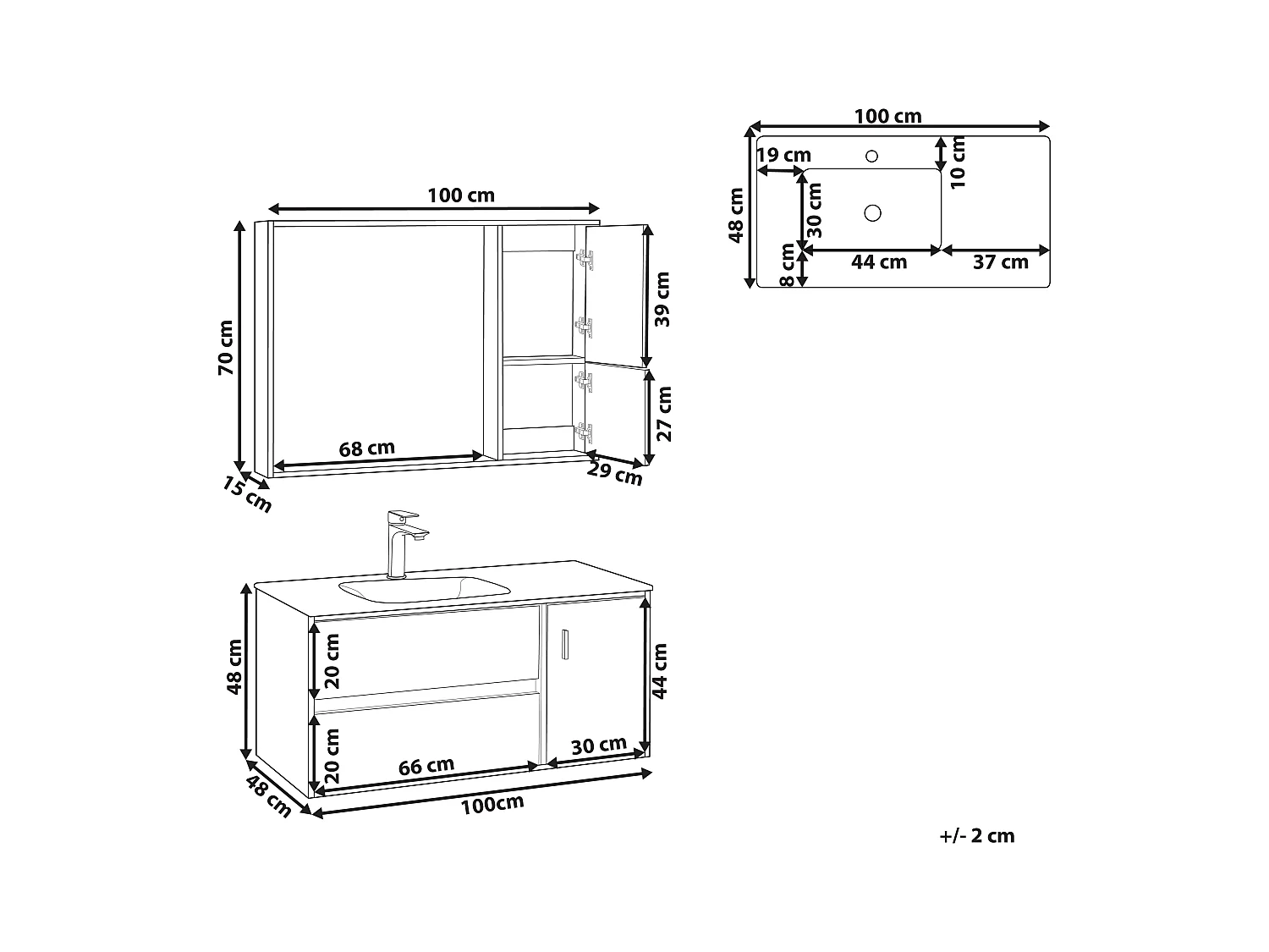 Badmöbel Set TERUEL Schwarz