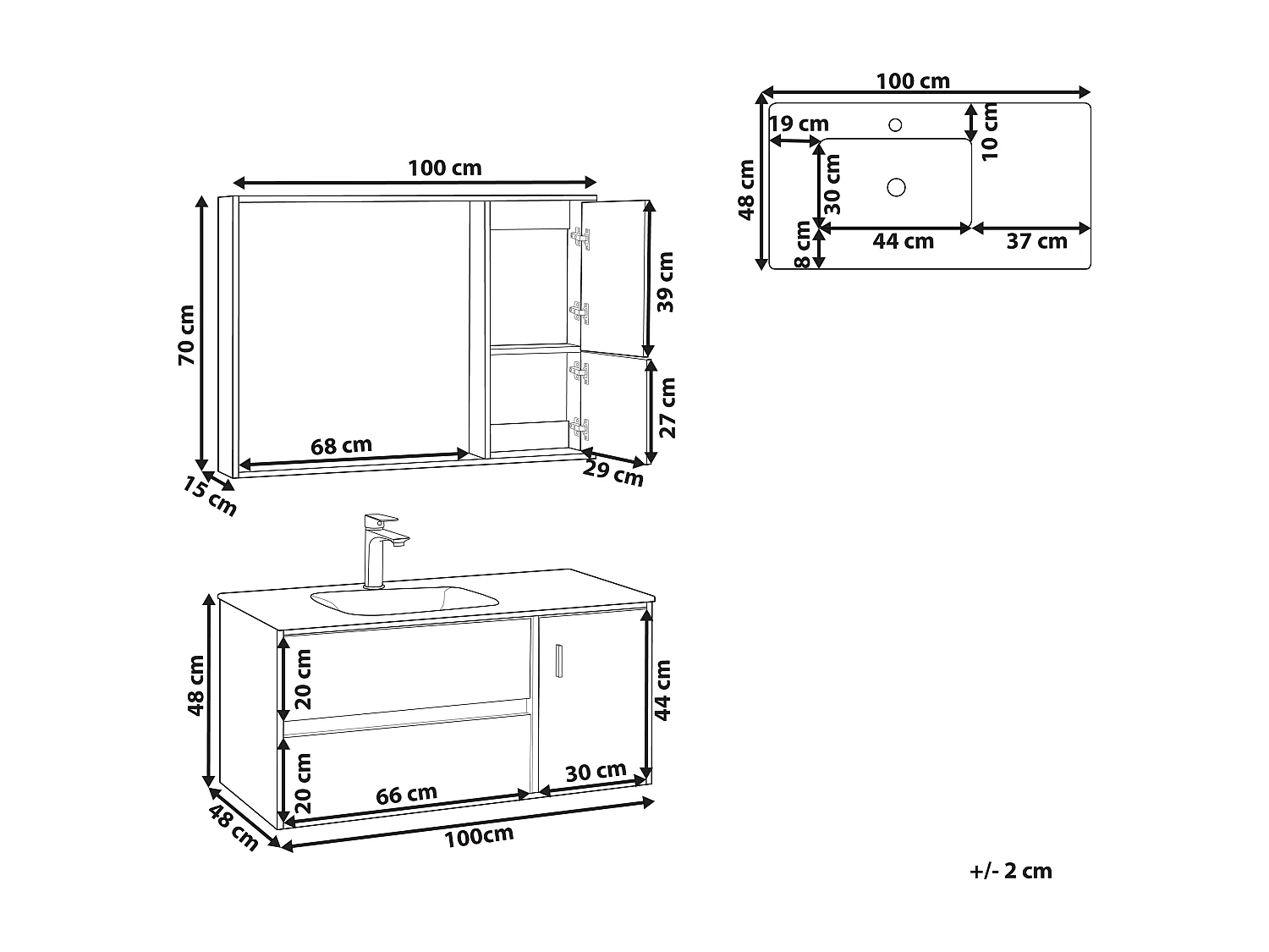 Ensemble de meubles de salle de bain TERUEL Noir