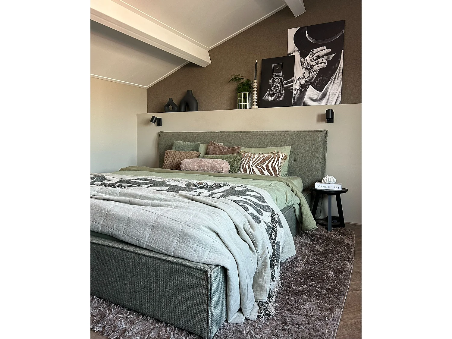 Letto Lino sintetico LESTRE 180 x 200 cm Verde