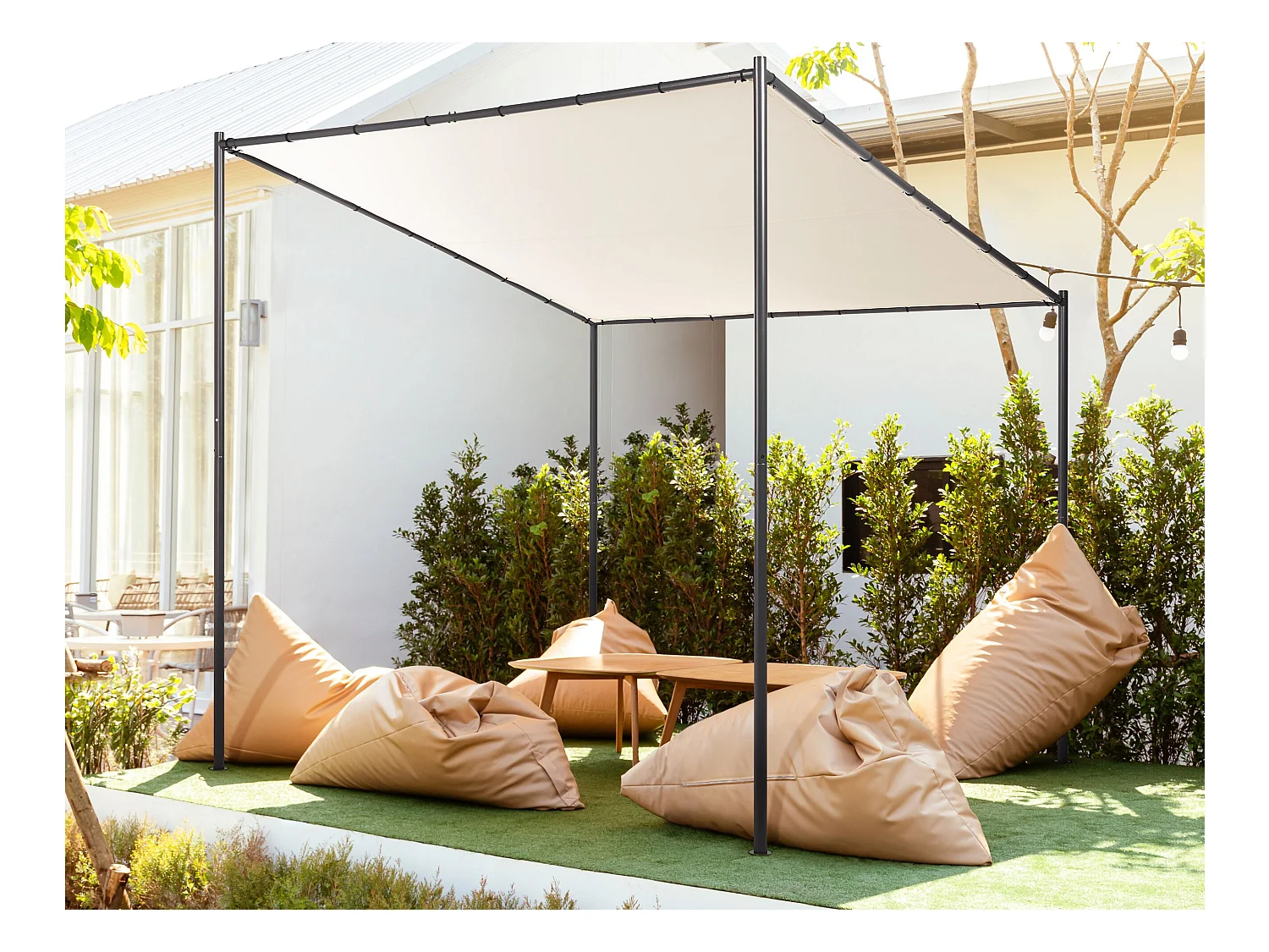 Cenador de metal beige/negro 270 cm VIMINO