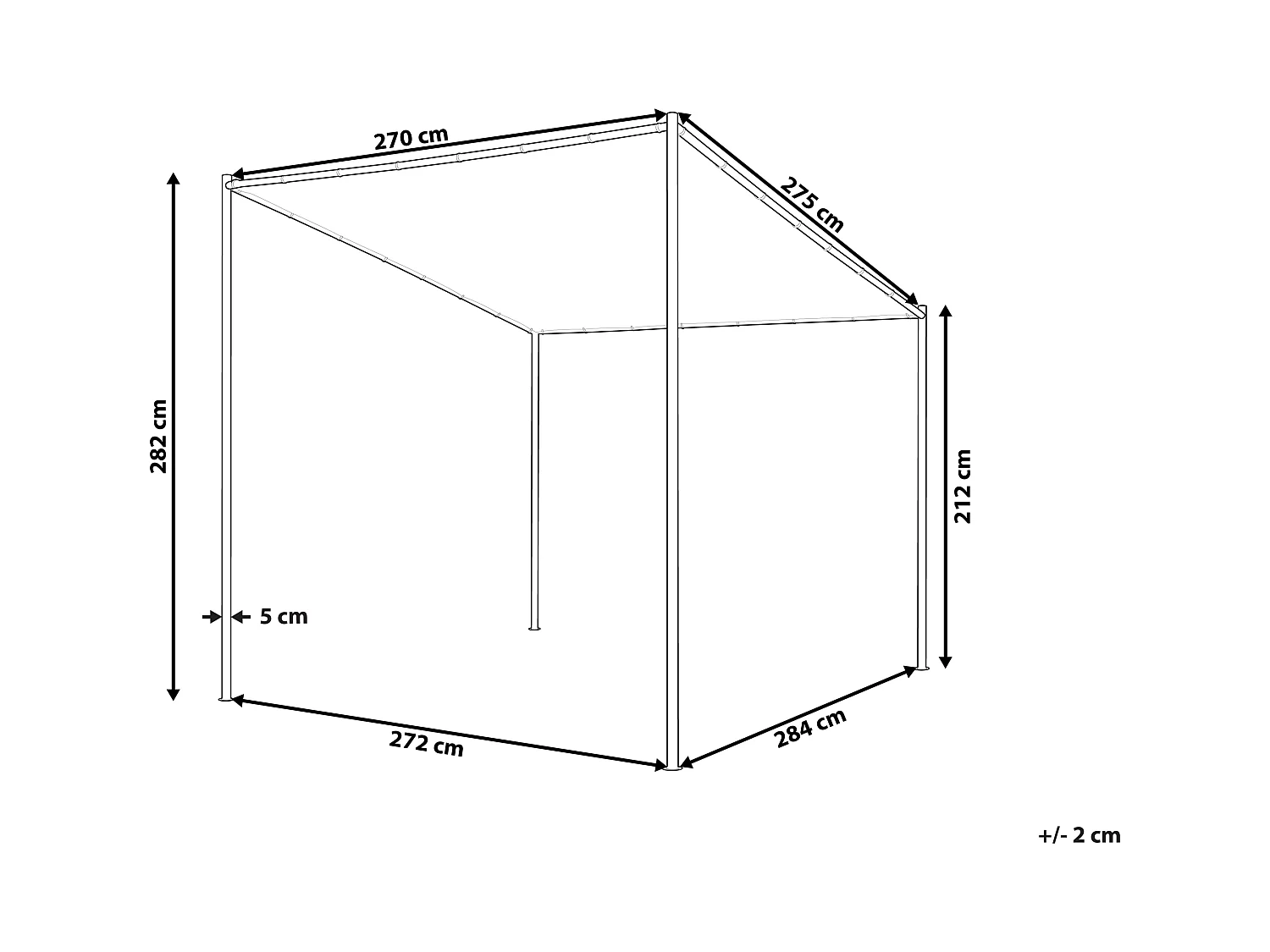 Cenador de metal beige/negro 270 cm VIMINO