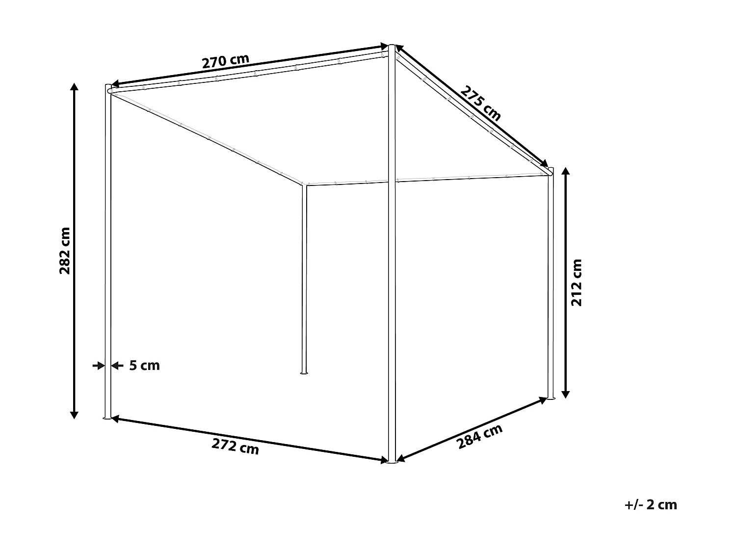 Tonnelle de jardin VIMINO Métal 282 cm 294 cm Beige