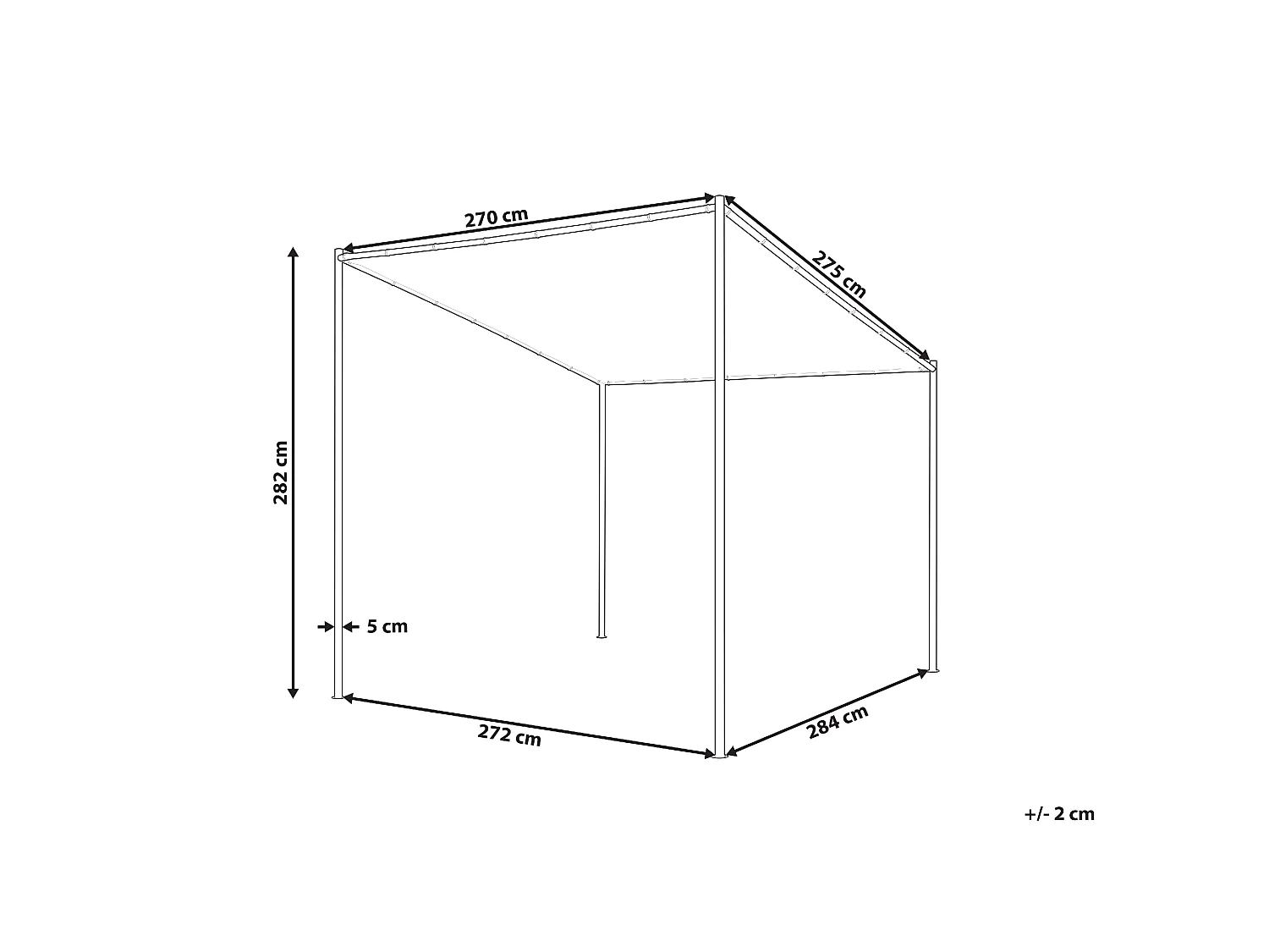 Gazebo VIMINO Metal 282 cm 294 cm Beige