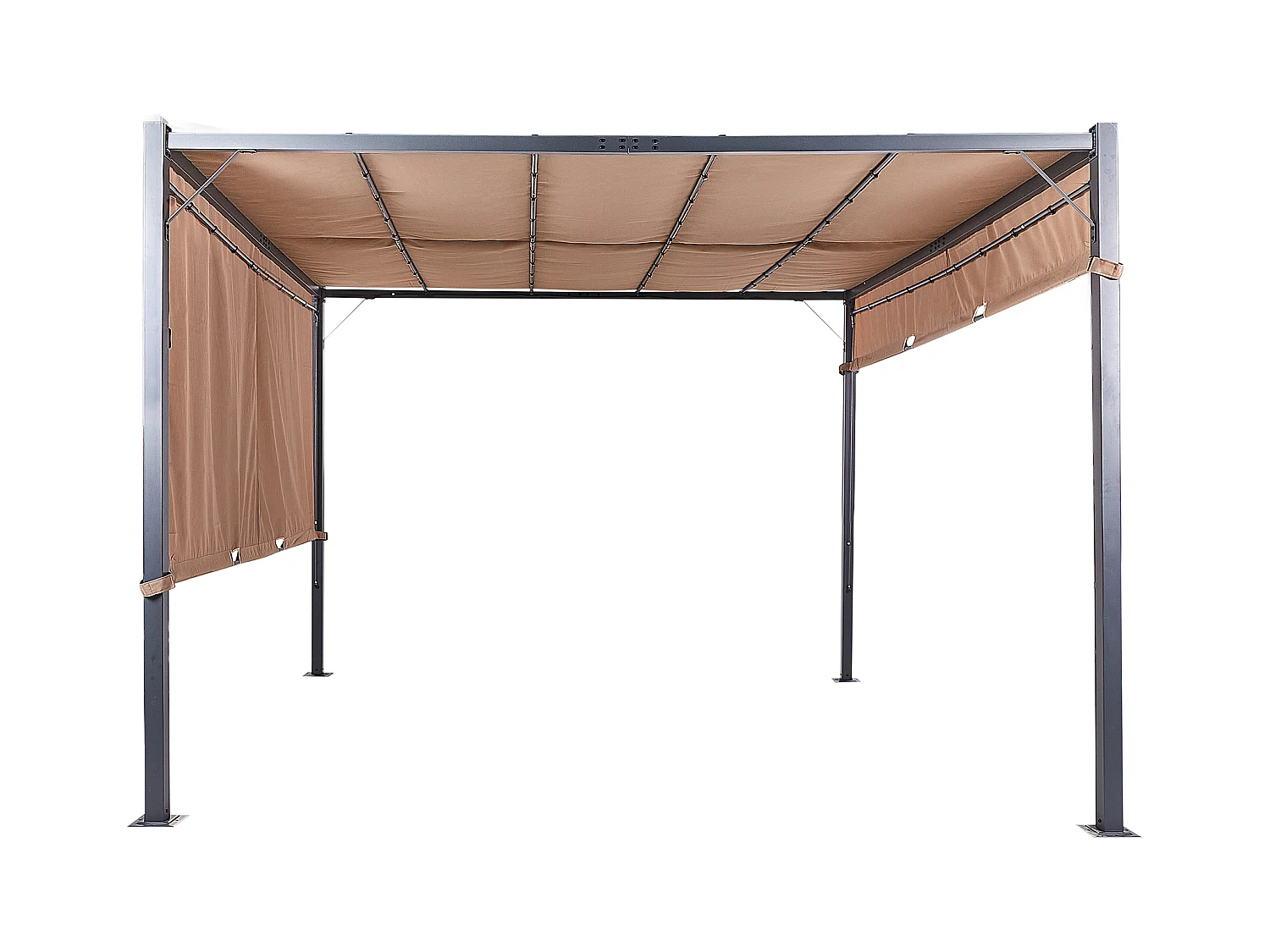 Tonnelle de jardin LED PARGA Métal 310 cm 310 cm Marron