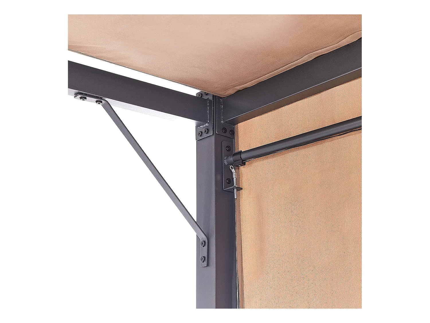 Tonnelle de jardin LED PARGA Métal 310 cm 310 cm Marron