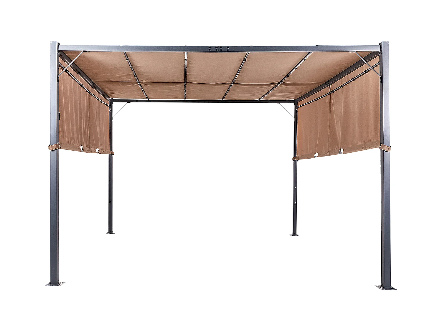 Tonnelle de jardin LED PARGA Métal 310 cm 310 cm Marron