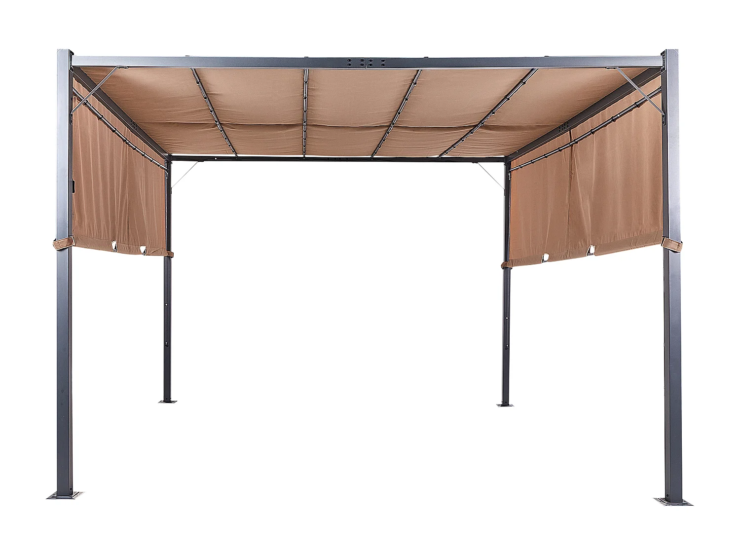 Pergola marrone con luci LED 310 x 310 cm PARGA