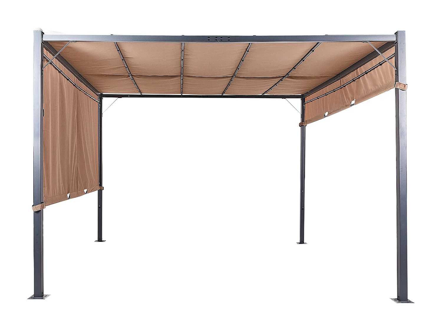 Pergola marrone con luci LED 310 x 310 cm PARGA