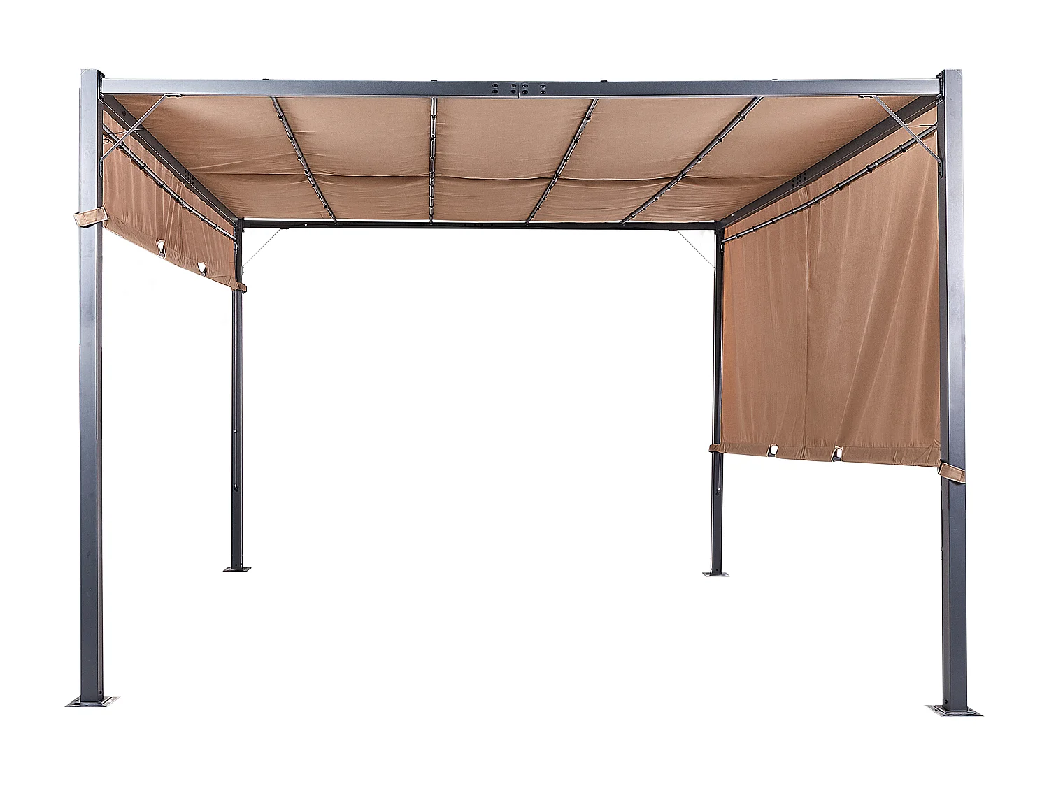 Pergola marrone con luci LED 310 x 310 cm PARGA