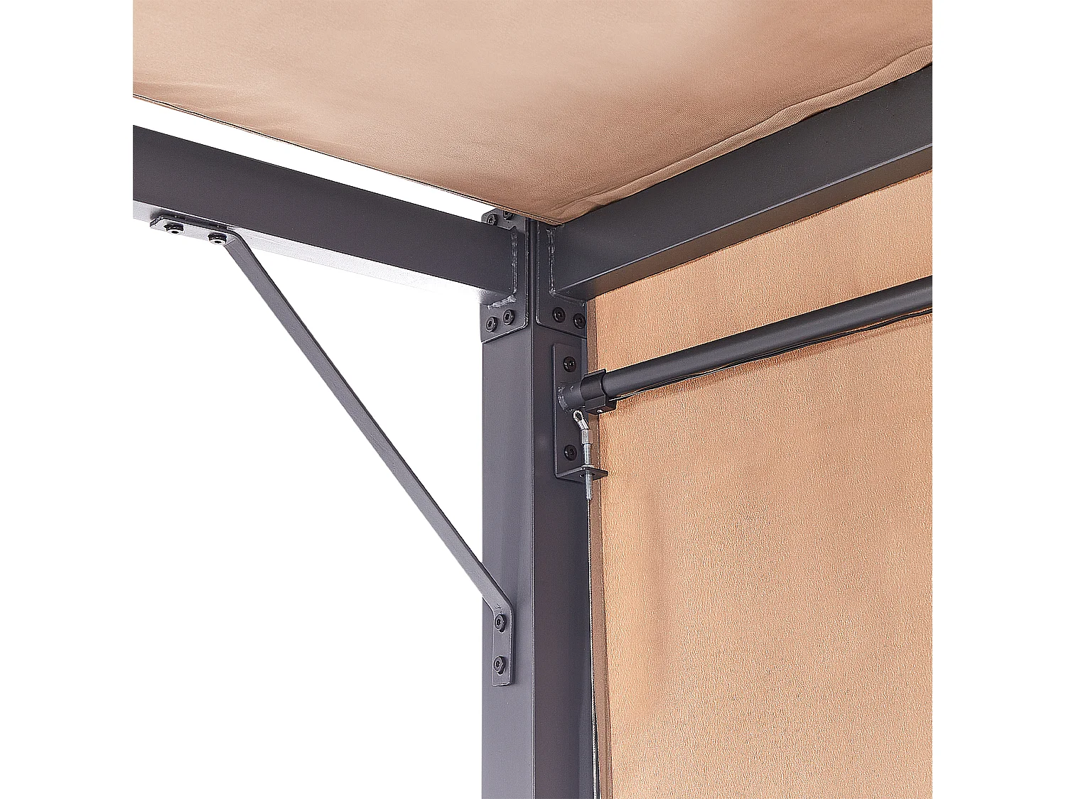 Pergola mit LED-Beleuchtung Stahl braun 310 x 310 cm PARGA