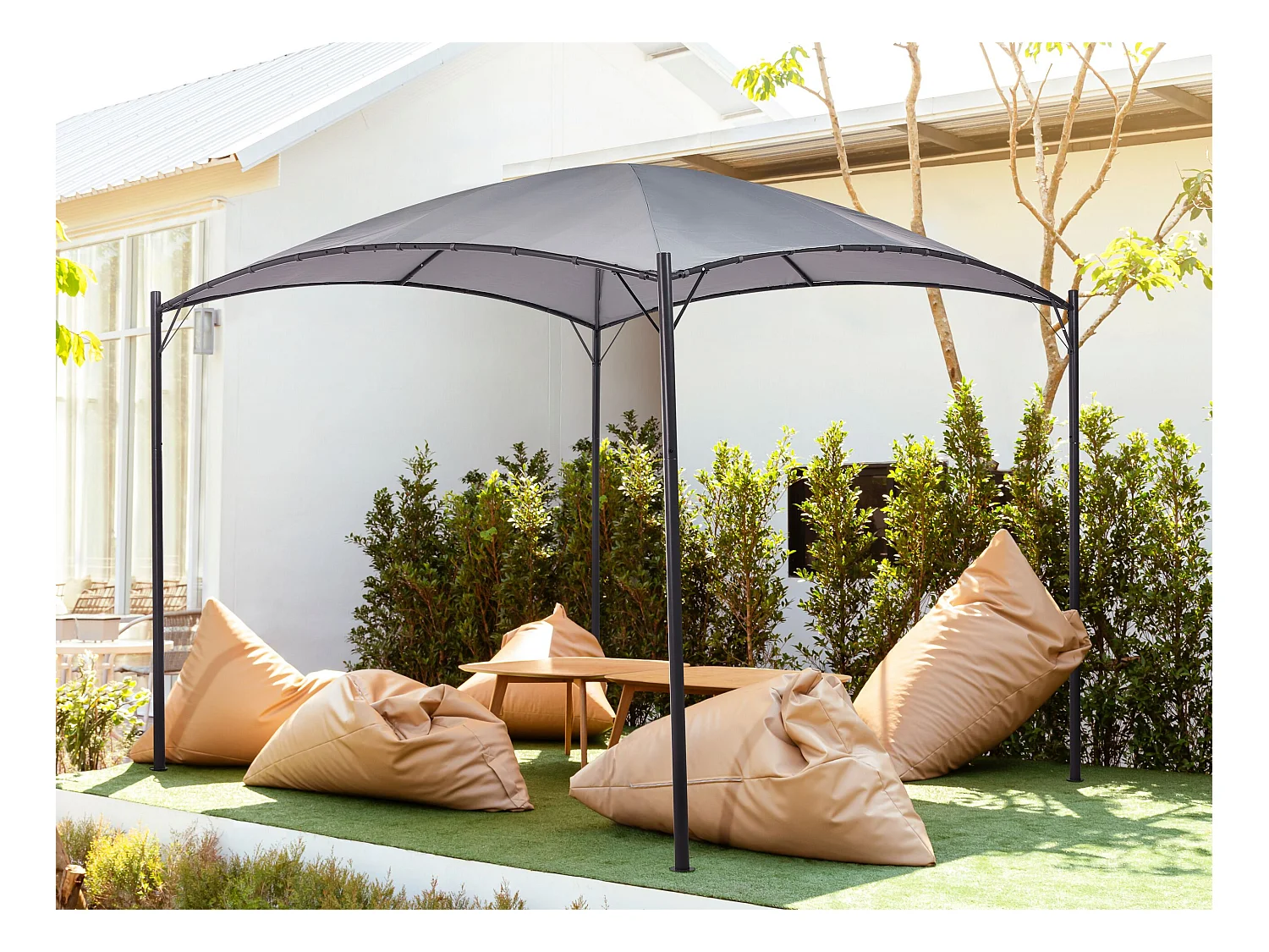 Tonnelle de jardin VOMERO Métal 305 cm 305 cm Gris