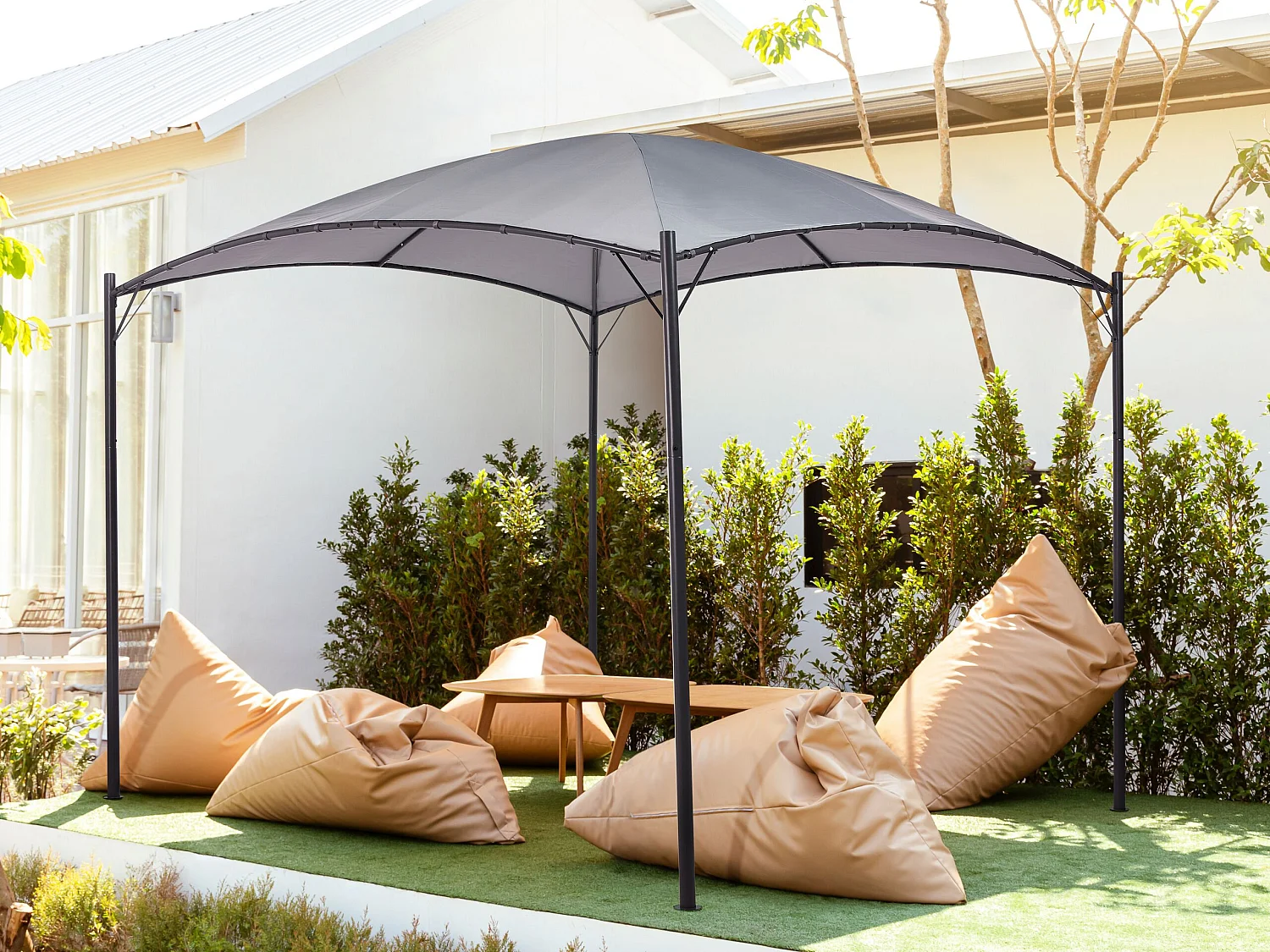 Tonnelle de jardin VOMERO Métal 305 cm 305 cm Gris