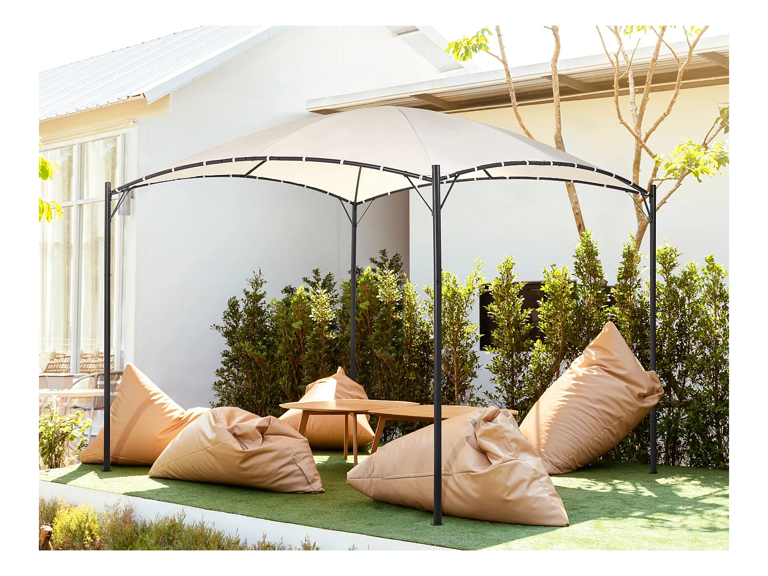 Cenador de metal beige/negro 305 cm VOMERO