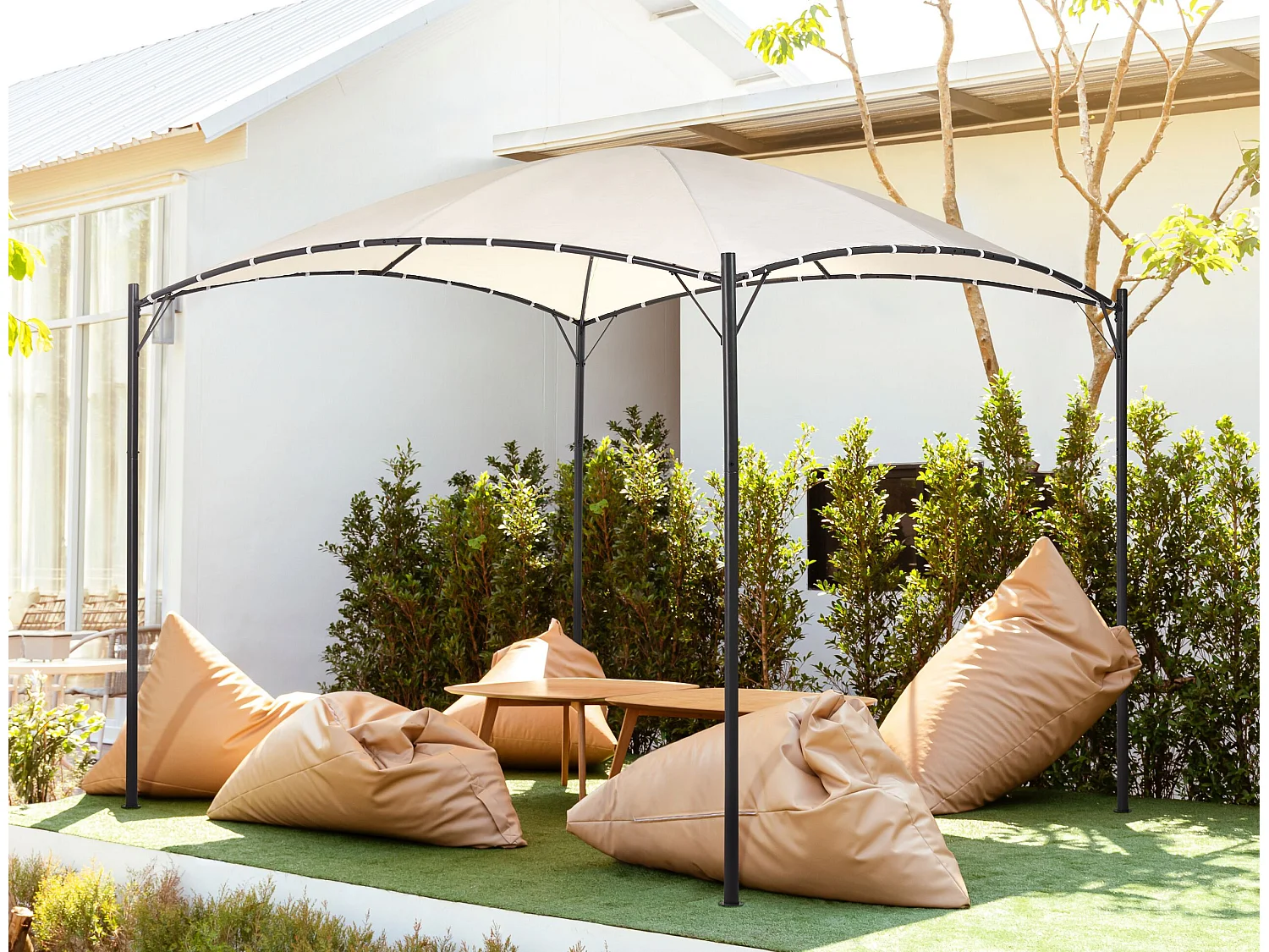 Tonnelle de jardin VOMERO Métal 305 cm 305 cm Beige