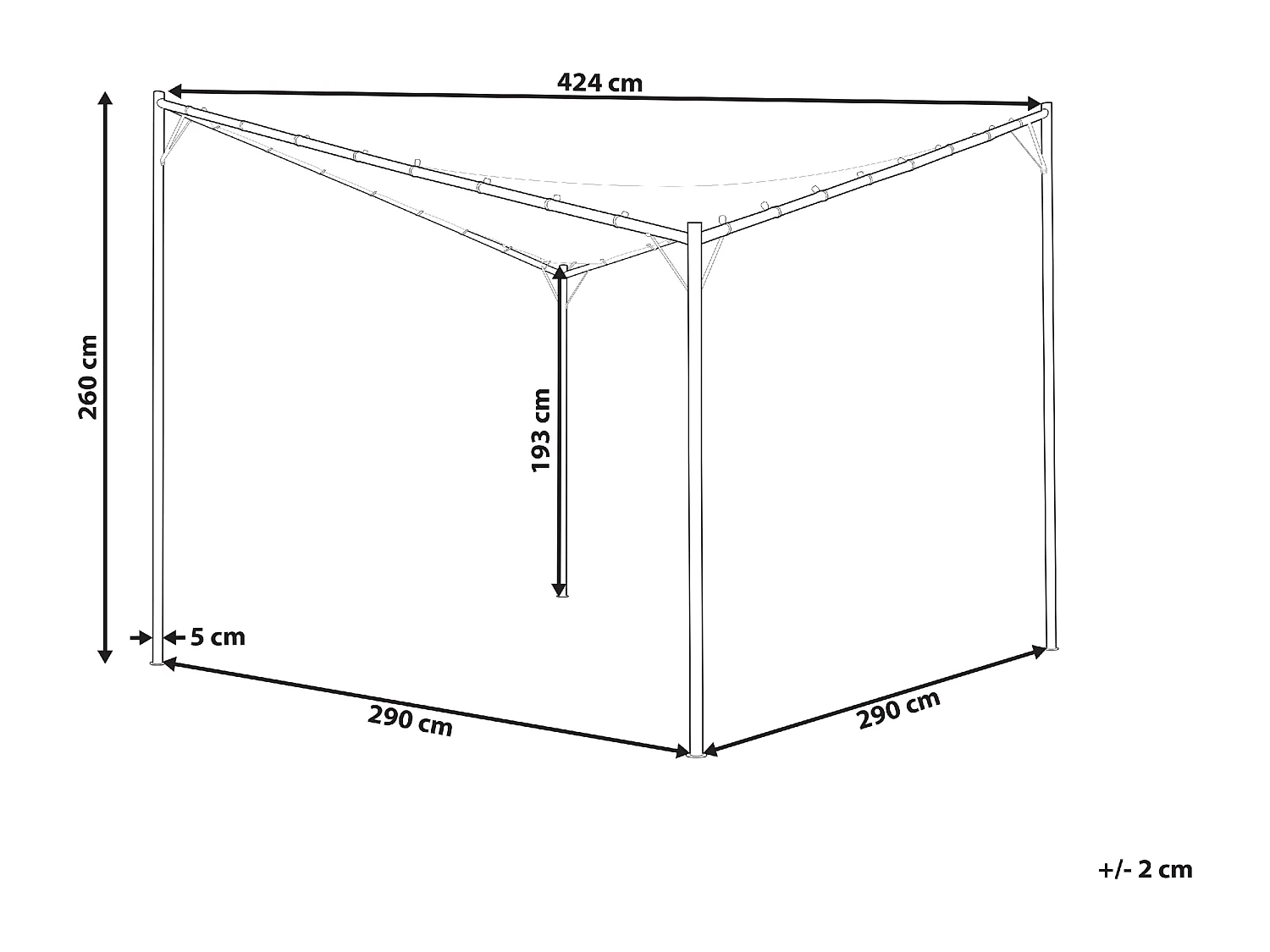 Tonnelle de jardin AVENTINE Métal 300 cm 300 cm Beige