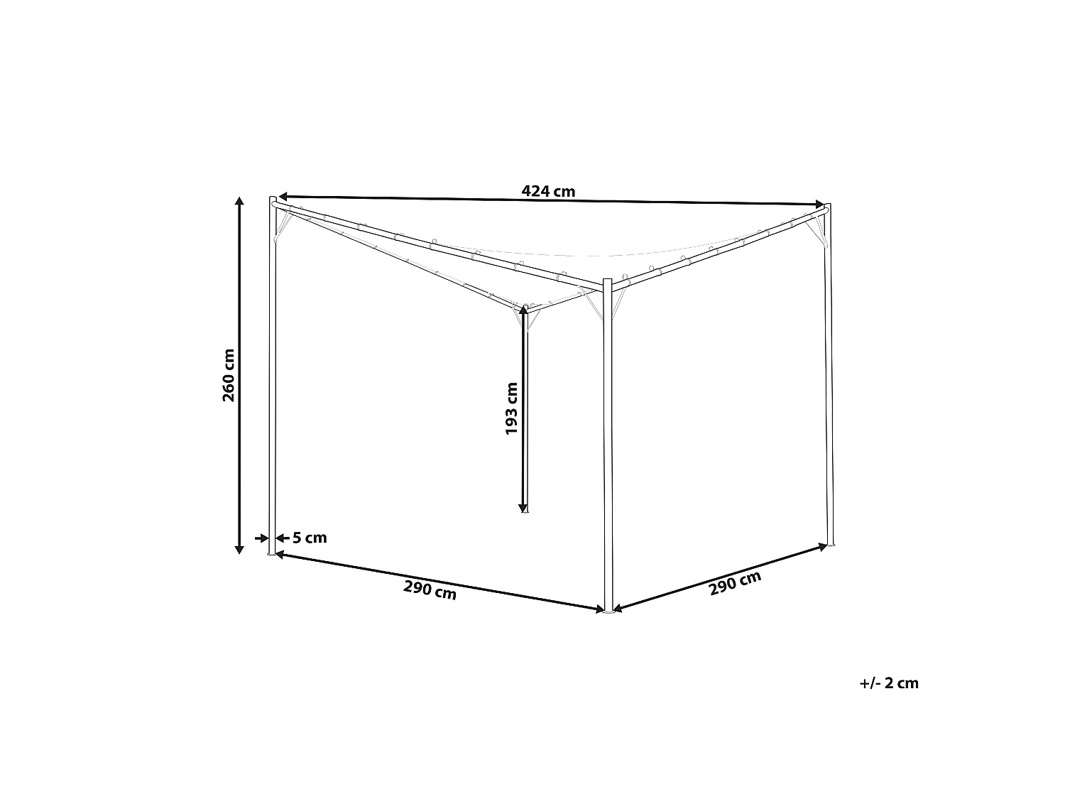 Gazebo AVENTINE Metal 300 cm 300 cm Beige