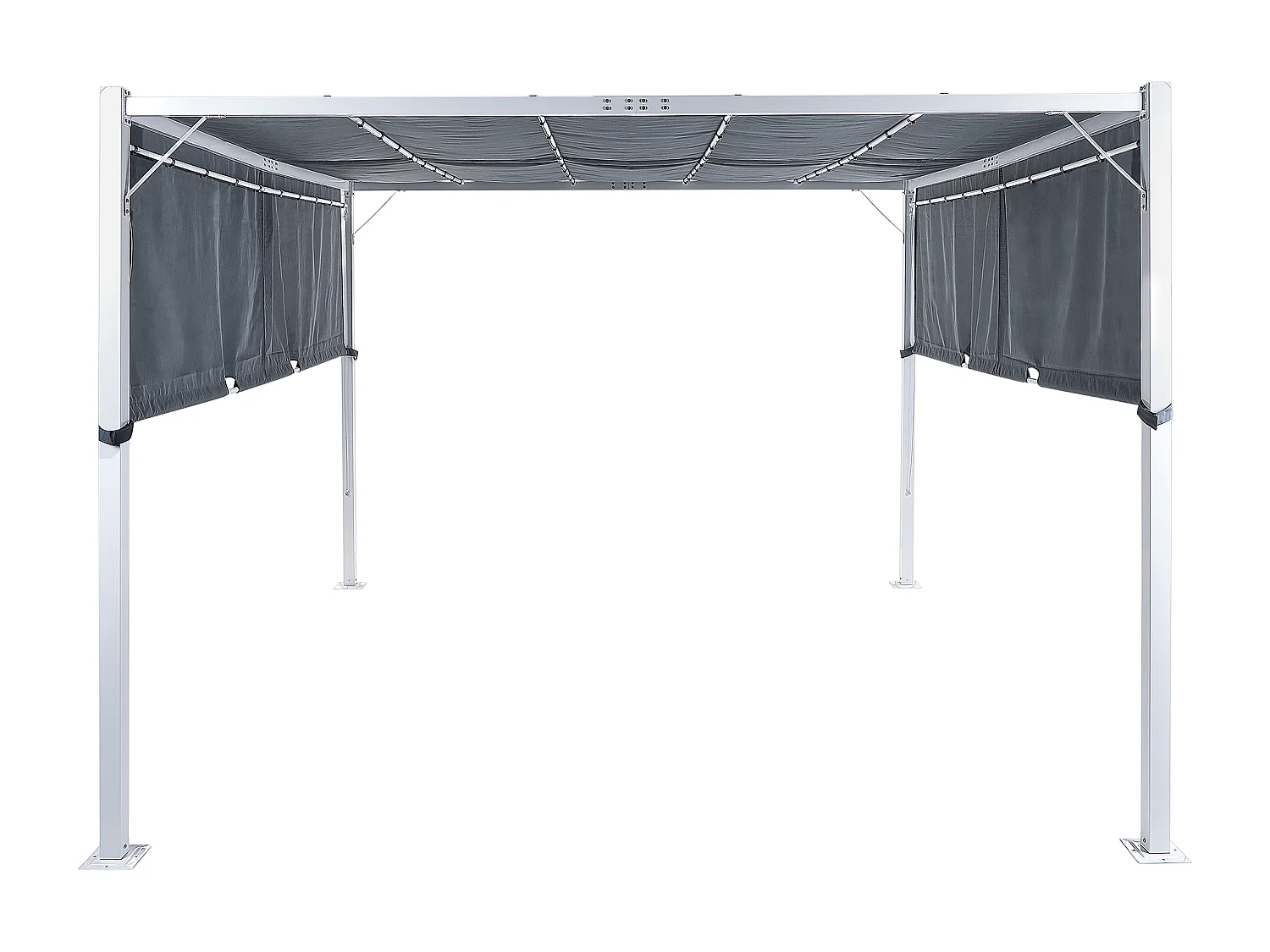 Pergola grigio con luci LED 310 x 310 cm PARGA