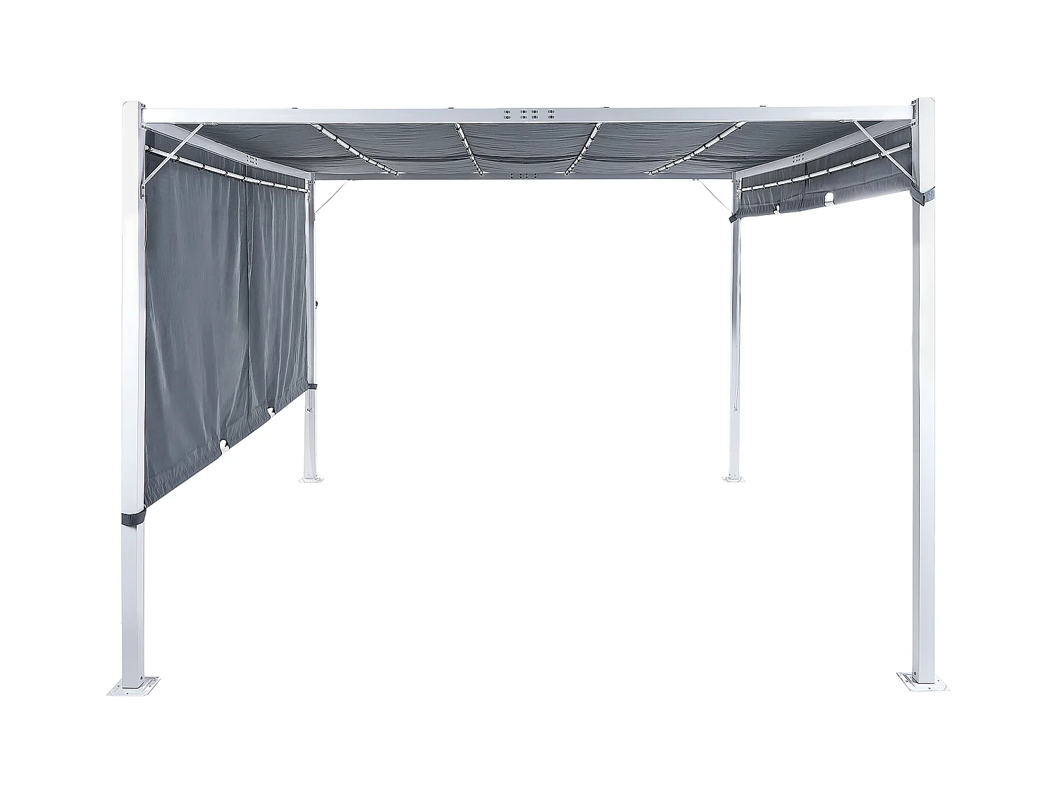 Pergola grigio con luci LED 310 x 310 cm PARGA