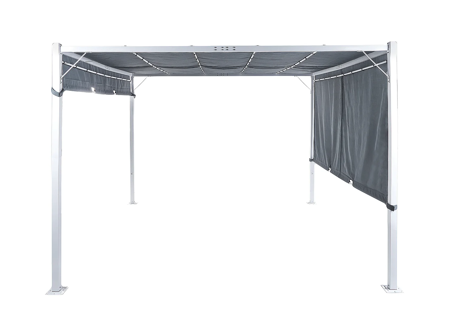 Pergola grigio con luci LED 310 x 310 cm PARGA