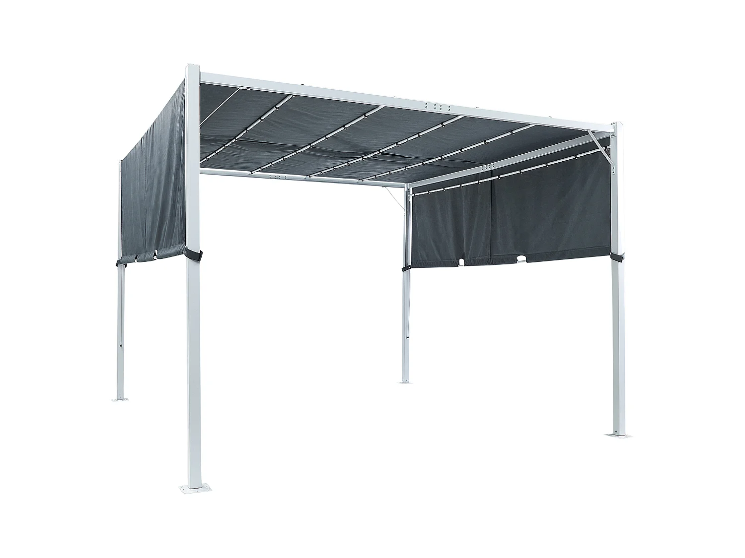 Pergola grigio con luci LED 310 x 310 cm PARGA