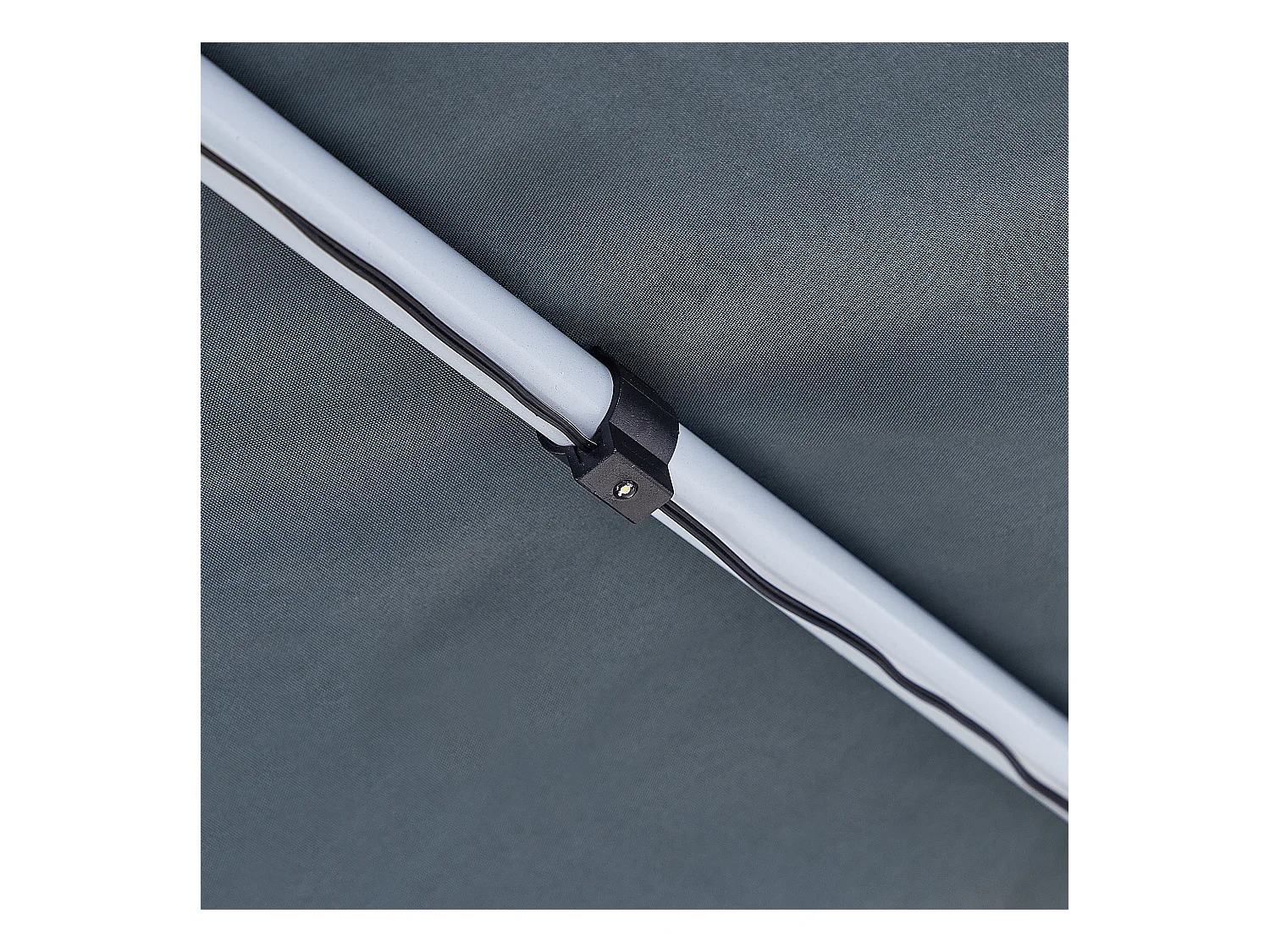 Pergola grigio con luci LED 310 x 310 cm PARGA