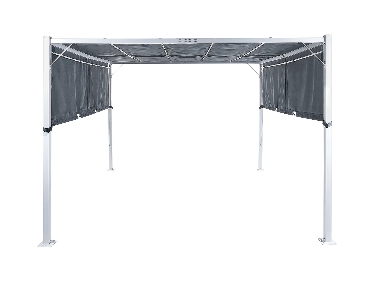 Tonnelle de jardin LED PARGA Métal 310 cm 310 cm Gris