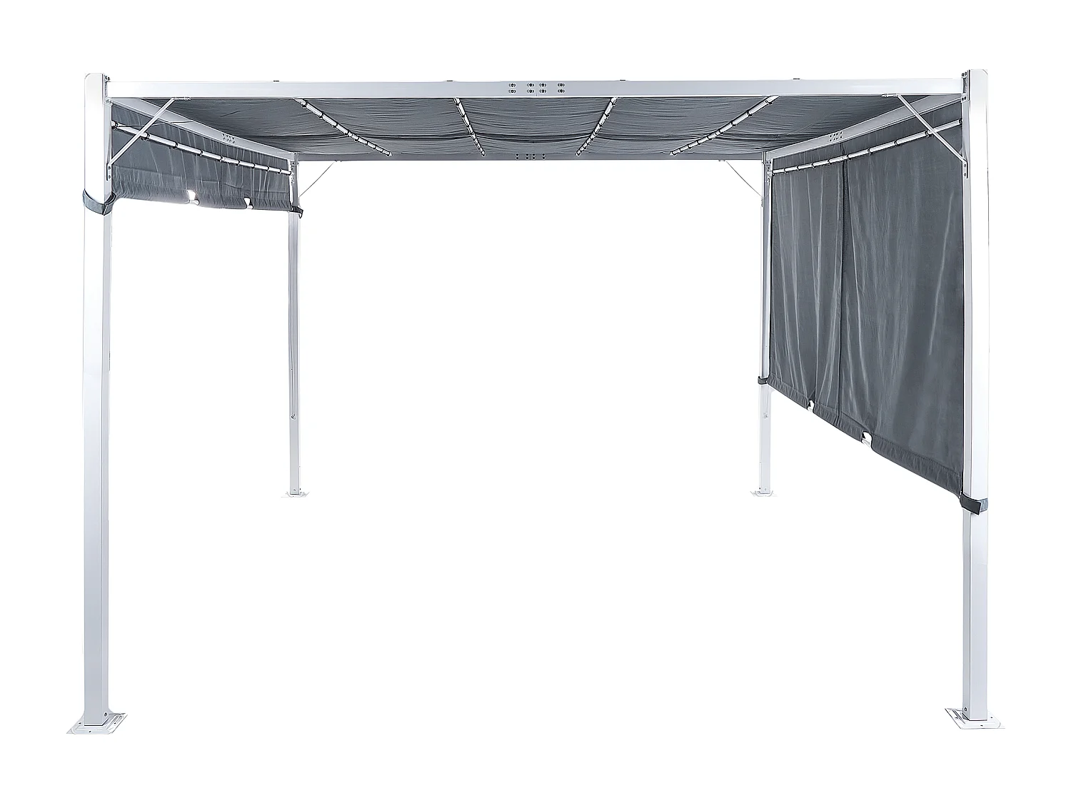 Tonnelle de jardin LED PARGA Métal 310 cm 310 cm Gris